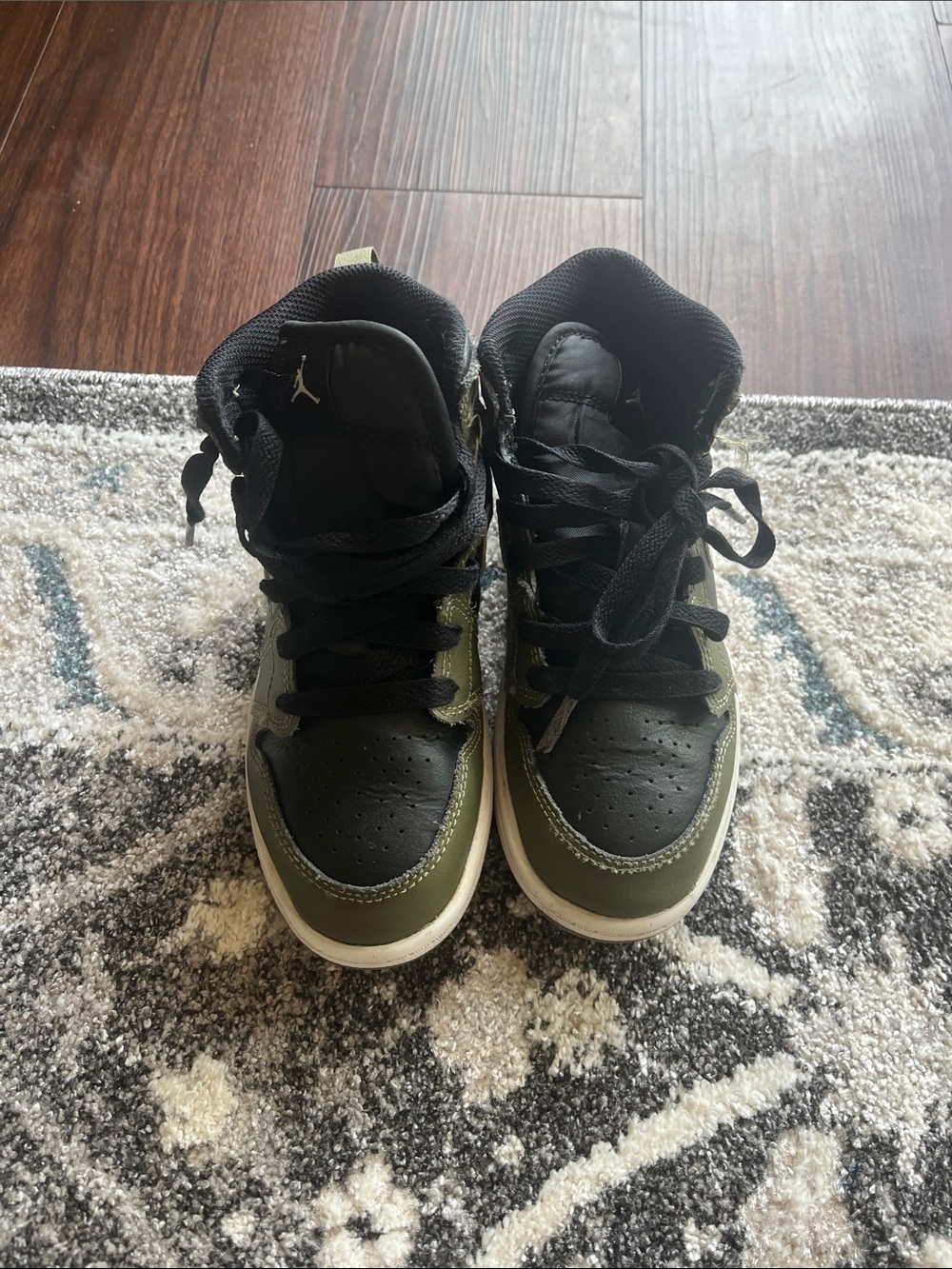 Jordan Kids Olive and Black High-Top Sneakers
